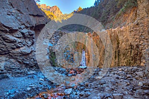 Cascada de Los Colores at caldera de Taburiente at La Palma, Canary islands, Spain