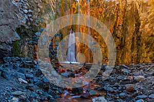 Cascada de Los Colores at caldera de Taburiente at La Palma, Canary islands, Spain