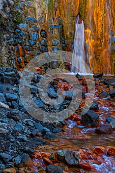 Cascada de Los Colores at caldera de Taburiente at La Palma, Canary islands, Spain