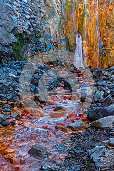 Cascada de Los Colores at caldera de Taburiente at La Palma, Canary islands, Spain