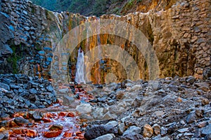 Cascada de Los Colores at caldera de Taburiente at La Palma, Canary islands, Spain