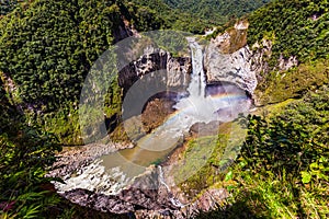 Cascada de San Rafael with rainbow