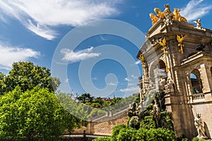 Cascada fountain at the Ciutadella Park with public access in Barcelona.