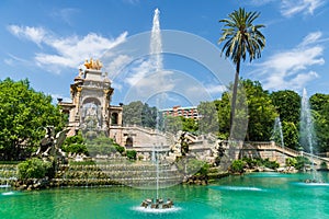 Cascada fountain at the Ciutadella Park with public access in Barcelona.