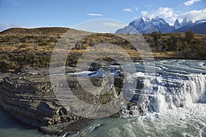 Cascada Paine in Torres del Paine National Park, Chile photo