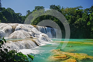 Cascadas de Agua Azul waterfalls. Agua Azul. Yucatan