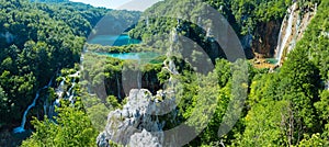 Plitvice Lakes National Park (Croatia) panorama. photo