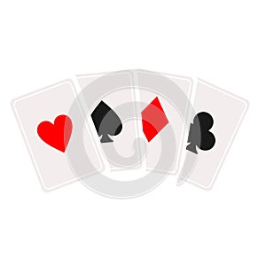 Cascade card icon. Playing card symbol, logo illustration. Vector isolate on white background.Casino sign. Gambling