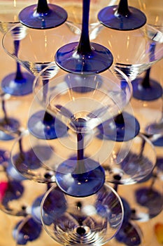 Cascade of champagne glasses