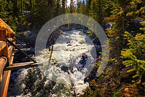 Cascade Creek flowing into Jenny Lake at Grand Teton National Park