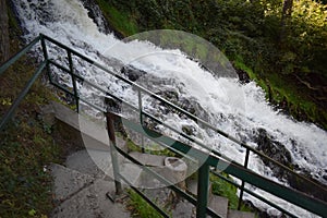 Cascade de Coo with the stairway at the smaller side