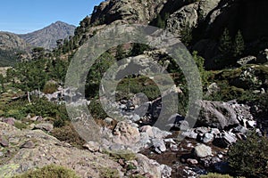 Hiking and mountain views of the Corsican island. Gr20 trail -e photo