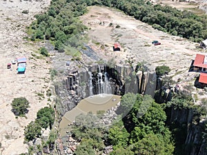 Cascade in a desert landscape