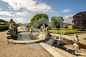 Cascade Fountain in Cesky Krumlov in the South Bohemian district