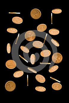 Cascade of Gold Krugerrand Coins