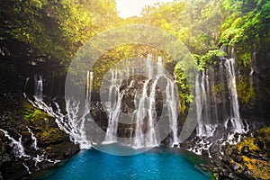 Cascade of Grand Galet in Langevin valley in La Reunion island, France