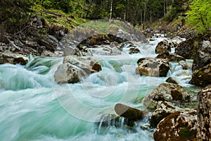 Cascade of Kuhfluchtwasserfall. Farchant, Garmisch-Partenkirchen