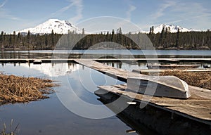 Cascade Mountain Range Rises Above Alpine Lake Oregon State