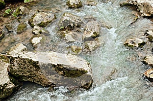 Cascade of a mountain river. Background.