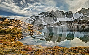 Cascade Mountain Sunset Reflection