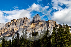 Cascade mountains and cloud cover. Banff National Park Alberta Canada