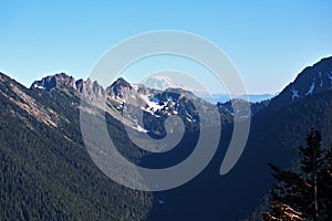 Cascade Mountains with Mount Rainier in distance