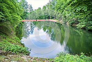 a cascade of seven water reservoirs in gluszyca