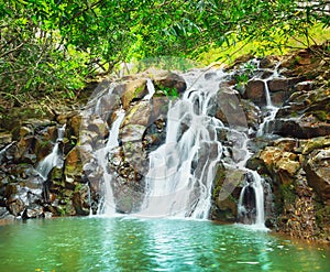 Cascade Vacoas waterfall. Mauritius