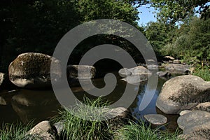 Cascade and Waterfalls near La Bodiniere,L`Yon River Vendee, France