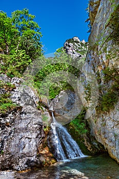 Cascades of a creek in Olympus mountain