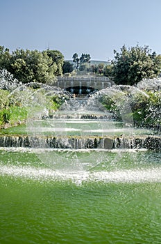 Cascades Garden of the Waterfalls of fountains in Rome, Italy