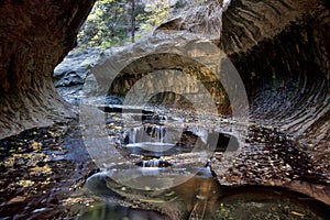 Cascades and pools at the Subway Entrance