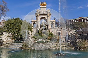 Cascading fountain in the Park Ciutadella