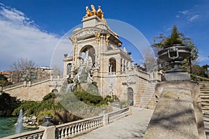 Cascading fountain in the Park Ciutadella