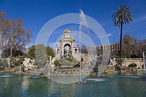 Cascading fountain in the Park Ciutadella