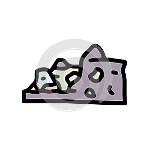 cascading garbage dump color vector doodle simple icon