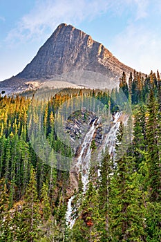 Grassi Lakes Waterfall in Kananaskis Country of Alberta Canada photo
