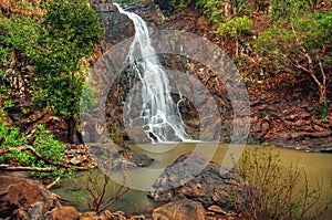 Cascading jungle waterfall