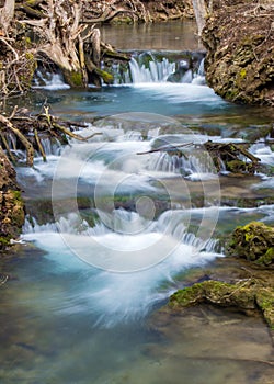 Cascading Mountain Trout Stream Waterfall - Virginia, USA