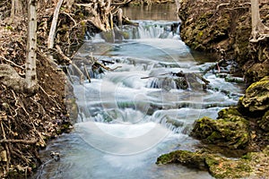 Cascading Mountain Trout Stream Waterfall - Virginia, USA