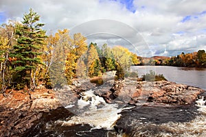 Cascading River and Fall Colors