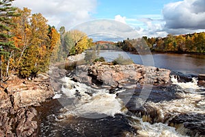 Cascading River and Fall Colors