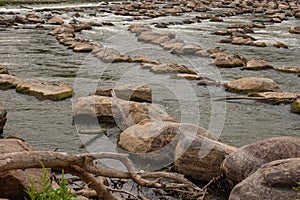 Rock Dam On The Red River