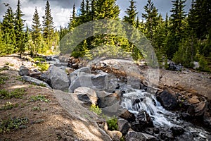Cascading Stream on the Broken Top Trail, Three Sisters Wilderness, Oregon photo