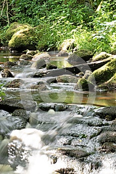 Cascading stream over rocks