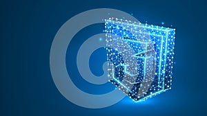 Cascading Style Sheets coding language css sign. Device, programming, developing concept. Abstract, digital, wireframe, low poly