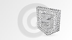 Cascading Style Sheets coding language css sign. Device, programming, developing concept. Abstract, digital, wireframe, low poly