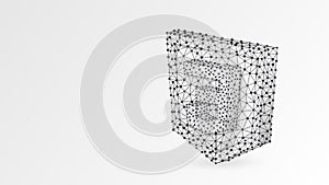 Cascading Style Sheets coding language css sign. Device, programming, developing concept. Abstract, digital, wireframe, low poly