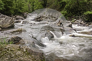 Cascading water a Horizontal photo on Cullasaja River alone US 64 west of Highlands NC, photo