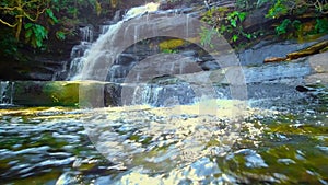 Cascading waterfall in the Australian bush untouched and natural